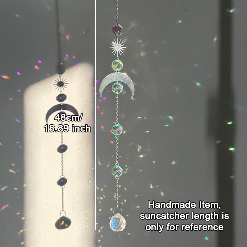 Modern Minimalist Crystal Moon Wind Chime Decor