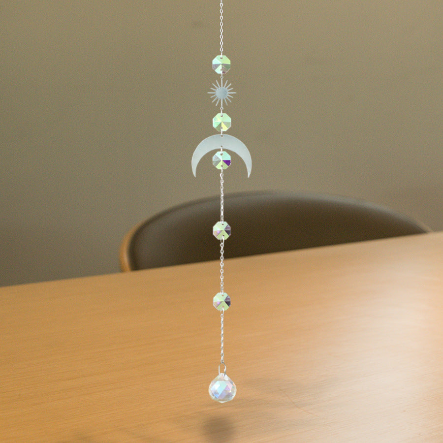Modern Minimalist Crystal Moon Wind Chime Decor