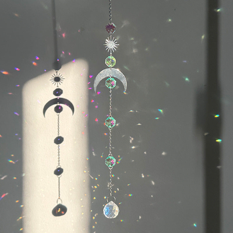 Modern Minimalist Crystal Moon Wind Chime Decor
