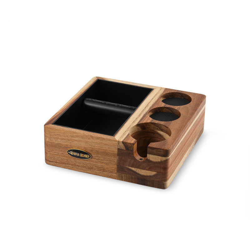 Solid Wood Bomber Coffee Bar Slag Box with Handle