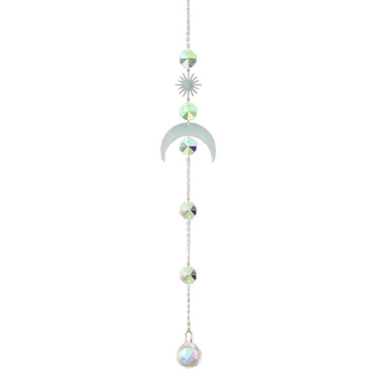 Modern Minimalist Crystal Moon Wind Chime Decor